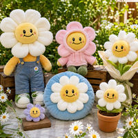 Peluche Marguerite Colorée Originale, Adorable Poupée Florale en Salopette en Jean