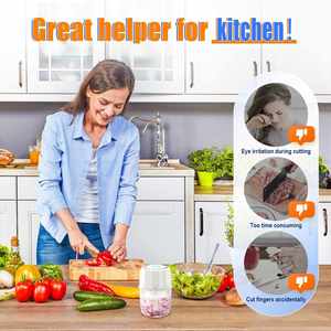 Mini Electric Plastic Kitchen Food Blender Garlic <b>Chopper</b> Stainless Steel Blades USB Rechargeable for Fruit <b>Vegetable</b> - Product Image 5