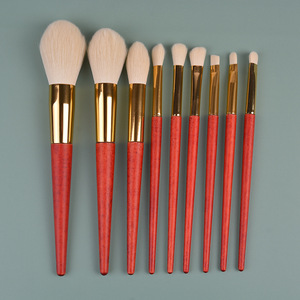 Beitz 9-Piece Makeup <b>Brush</b> Set, Wooden Handle Makeup <b>Brush</b> Set, Chinese Style Makeup <b>Brush</b> Storage Bag - Product Image 3