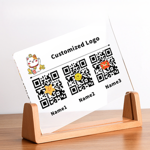 Cơ sở bằng gỗ Acrylic QR mã đứng Bảng menu chủ thẻ ảnh hiển thị cho nhà hàng Máy tính để bàn signage - Product Image 2