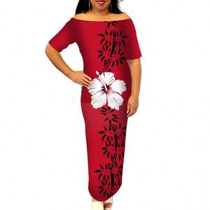 Robe en Polyester pour femmes, vêtements tribaux polynémiens imprimés <span class=keywords><strong>tatouage</strong></span> vert personnalisé, épaules dénudées, ensemble 2 pièces pour femmes - Product Image 4