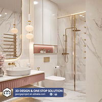 Ensemble de douche mural intelligent USA avec thermostat, pommeau de douche pluie chromé et mitigeur pour salle de bain complète