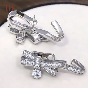 Pendientes de Lazo Bonitos y Modernos de Oro Real al por Mayor, Joyería de Oro Real de 18K AU750, Joyería de Oro de 18k Real - Product Image 5