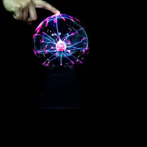 Portable Luminous Sphere Sound Control Function LED Crystal Magic Plasma Ball Electric Lamp Light