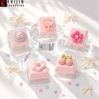 Boîtier cosmétique vide personnalisé avec bouton, design mignon, pour palette de fards à paupières, conteneur de blush et pot à rouge à lèvres