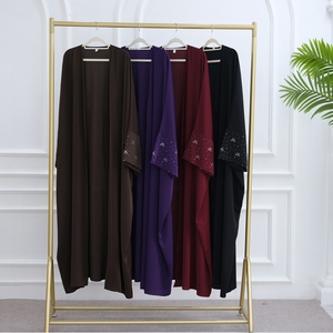 Dubai Luxury Breathable Turkish Beaded Abaya Butterfly Sleeve Muslim <b>Robes</b> for Women All Seasons - Product Image 6