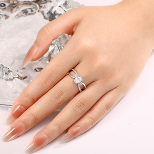 New Arrival 925 Sterling <b>Silver</b> Romantic Party Fashion Jewelry Engagement <b>Ring</b> 5*7mm White Oval Cut Cubic Zircon Rhodium Plated - Product Image 5