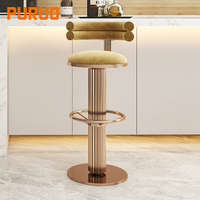Tabouret de bar pivotant en cuir pour restaurant intérieur, avec structure métallique, hauteur réglable, design moderne, chaise de bar en cuir pour salle à manger