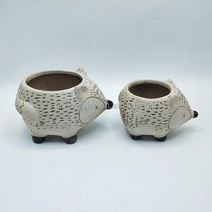 Vaso per Fiori in Ceramica Porcellanata Smaltata a Forma di <span class=keywords><strong>Riccio</strong></span> Arancione, Design Personalizzato, per Casa, Marca HYD - Product Image 4