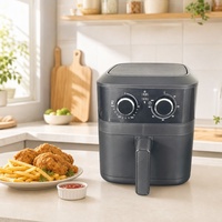 Friteuse à air 4L 1400W 220-240V, friteuse électrique sans huile, appareil de cuisine CB CE EMC 80-200 ° Minuteur pour la cuisine à domicile KA40005