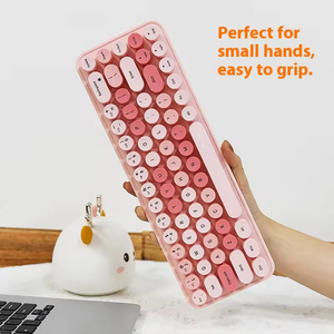 Hot Selling Wireless <b>Keyboard</b> And Mouse Set Retro Round Key Office <b>Cute</b> Compact And High Aesthetic <b>Keyboard</b> - Product Image 4