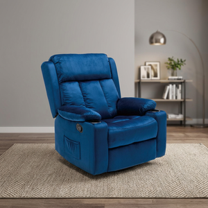 Sillón Moderno Convertible Giratorio y Reclinable con Tapicería de Terciopelo, Portavasos, Bolsillo de Almacenamiento y Extensible para Apartamento - Product Image 3