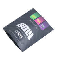 Sachet refermable personnalisé noir mat de qualité alimentaire avec fermeture éclair pour sel de l'Himalaya et poudre d'électrolytes
