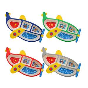 Vajilla Infantil de Dibujos Animados, <span class=keywords><strong>Plato</strong></span> para Niños con Divisiones, Platos de Comida de Fibra de Bambú - Product Image 5