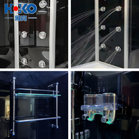 LED gris clair acrylique verre trempé cadre en aluminium panneau de commande d'ordinateur douche de massage salle de sauna à vapeur