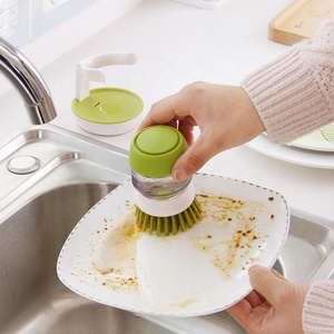 Brosse de cuisine En Plastique Distributeur De Savon Brosse de Paume pour Plat Casserole Évier Nettoyage - Product Image 2