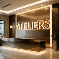 Enseignes lumineuses LED 3D personnalisées en acrylique rétroéclairé, lettres métalliques, étanches IP65, télécommandées pour la publicité et l'utilisation commerciale dans les centres commerciaux