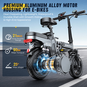 Bicicletta Elettrica Pieghevole A12 DTTZH, 15AH 48V, Pneumatici da 14'', Batteria al Litio, Telaio in Acciaio al Carbonio, Disponibile nel Magazzino USA - Product Image 2