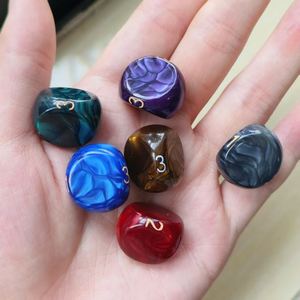 Juego de dados poliédricos personalizables con efecto mármol, redondeados en 3 lados para juegos de mesa D&D RPG, dados D3 de acrílico con efecto perla - Product Image 3