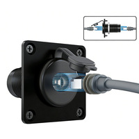 Placa de Pared Metálica Impermeable con Conector Ethernet de Alta Resistencia para Satélite Gen 3 V4, Clasificación IP68, Conector Hembra RJ45 CAT6