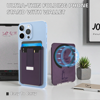 Support de téléphone portable ultra-fin pliable pour portefeuilles magnétiques et porte-cartes, idéal pour une utilisation sur bureau