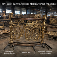 Sculpture décorative en bronze pour balustrade, artisanat métallique, moulage à la main, décoration d'escalier antique pour villa, hôtel, manoir, design personnalisé durable