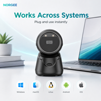 Escáner de Códigos de Barras Omnidireccional 1D/QR/2D NORGEE NG6052, Manos Libres, Compatible con Múltiples Sistemas Operativos (Windows/iOS/Android), Disponible en Stock