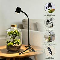 Support de plante de table Planter Mate en acier inoxydable avec éclairage COB spectre complet 3500K/4000K 5W, hauteur réglable, minuteur intégré, OEM ODM
