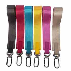 Wholesale Woven Jacquard Debossed Logo Carabiner Nylon Wrist Strap With Eagle Mouth Hook - Product Image 1