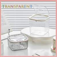 Poubelle en plastique portable Mini poubelle de bureau Organisateur de bureau transparent avec couvercle