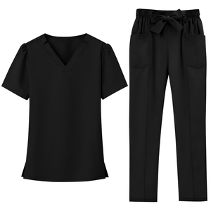 Tenue de travail pour centre de soins post-partum et SPA, uniforme médical à manches courtes et pantalon long, fin, avec nœud papillon, pour médecin, infirmière, réceptionniste - Product Image 1