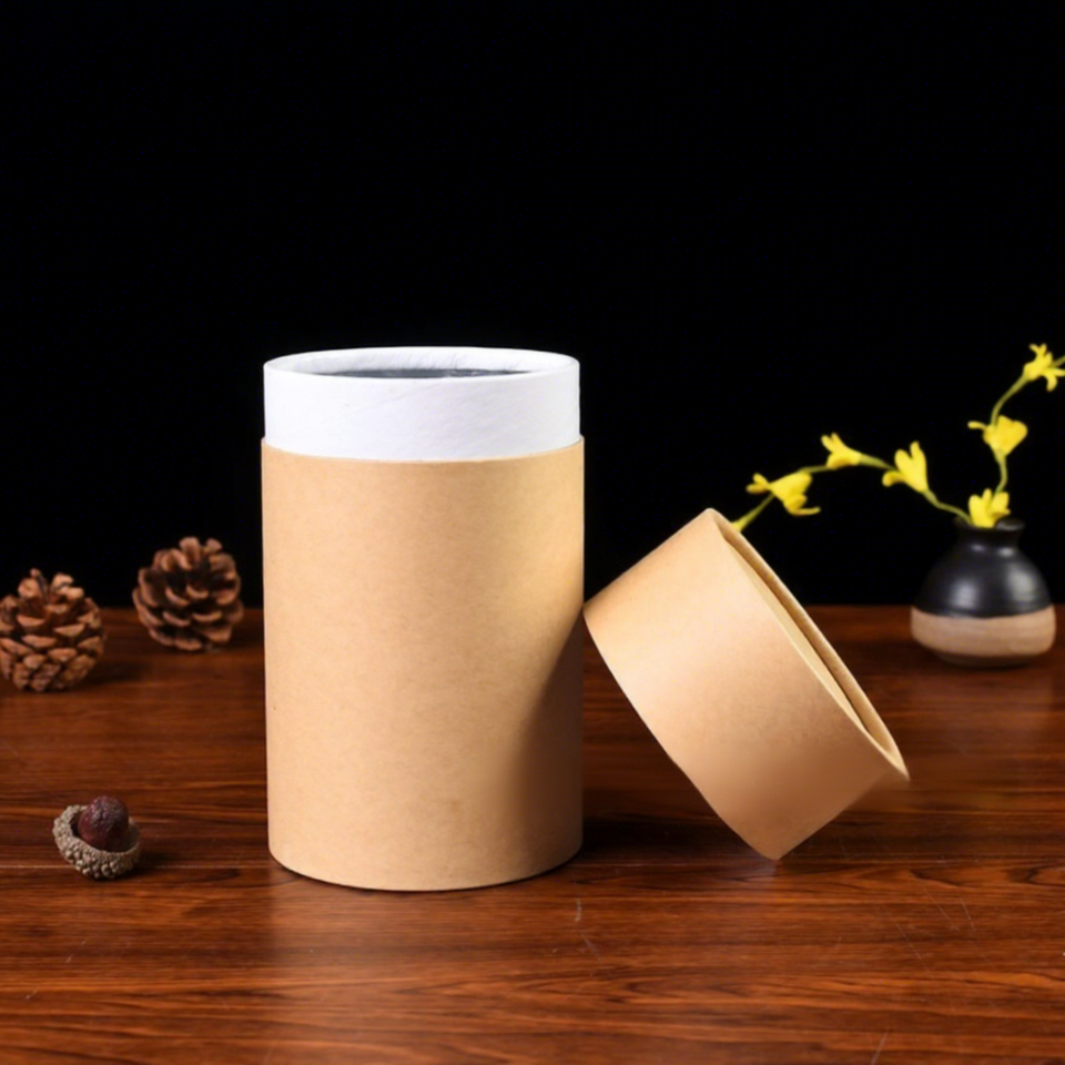 Cylindrical Kraft Paper Tube With Tin Base Round Packaging Tube Hot ...
