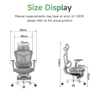 Chaise de bureau de direction ergonomique en maille de luxe abordable avec appui-tête 3D réglable, appui-tête 5D et soutien lombaire