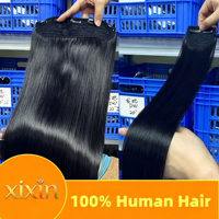 Extensions de cheveux naturels à clipser sur mesure, qualité SDD, trois pièces, volume épais, une seule pièce, cheveux véritables pour femmes, peuvent être décolorées, teintes et permanentées