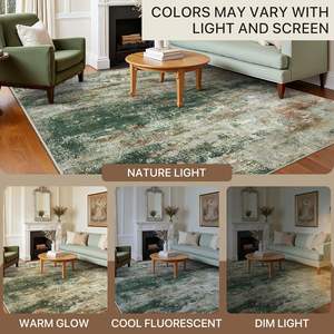 พรมปูพื้นลายนามธรรมทันสมัย ขนาด 8x10 ฟุต ซักได้ ไม่ลื่น นุ่ม สำหรับห้องนั่งเล่น ห้องนอนขนาดใหญ่ ตกแต่งบ้าน <span class=keywords><strong>สี</strong></span><span class=keywords><strong>เขียว</strong></span>/น้ำตาล - Product Image 3