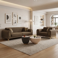 Ensemble Canapé de Salon Moderne de Luxe en Velours Deluxe 1+1+2+3 Places pour Villa Hôtel Hall Distribution Meilleur Prix Meubles