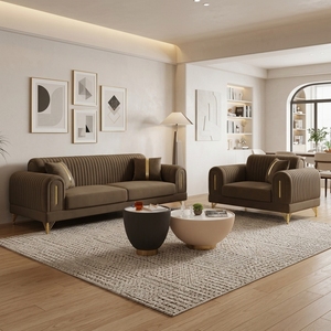 Modern Luxury Living Room Deluxe Velvet <strong>Sofa</strong> <strong>Set</strong> <strong>1</strong>+<strong>1</strong>+<strong>2</strong>+<strong>3</strong> Seater for Villa Hotel Hall Distribution Best Price Furniture - Product Image 3