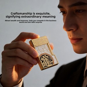 Accendino De Rui <span class=keywords><strong>Lang</strong></span> Sheng Lighter Attract Wealth Treasure, Regalo Creativo per Uomini d'Affari, Incisione Personalizzata, Accendino a Gas Butano con Design Parigi su Entrambi i Lati - Product Image 4