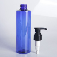 8oz 250ml Bouteille de shampooing cylindrique Gel douche avec pompe à lotion Bouteille ronde en plastique PET cosmétique transparente avec pompe en magasin