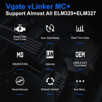 Vgate-herramienta de diagnóstico de coche vLinker MC +, escáner OBD2 inalámbrico 4,0, compatible con protocolos OBDII para Android e IOS