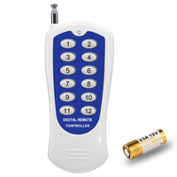 Télécommande 12 touches à piles AAA (fixe/apprentissage) avec chipset PT2264/EV1527, double fréquence 433/315 MHz, longue portée et stable