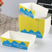 Plateau de nourriture en papier kraft de qualité alimentaire unique pour hot dogs et taco bell