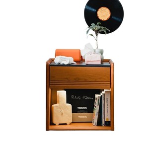 Solid Wood Nightstand Shelf Simple Modern Bedroom Storage Cabinet Home Use Small Bedside <b>Table</b> <b>Pine</b> Wood Cherry Color - Product Image 5