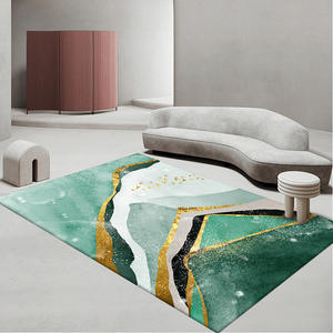 Alfombra de terciopelo geométrica Wan Xinlong, alfombra rectangular moderna, fácil de limpiar, alfombra para sala de estar y sofá - Product Image 3