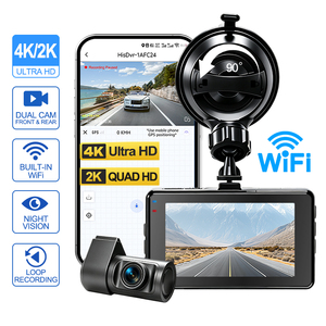 กล้องติดรถยนต์ 5.8G WiFi Dash Cam 4K บันทึกภาพหน้า-หลัง แบบสองช่องทาง ชิ<span class=keywords><strong>ป</strong></span><span class=keywords><strong>ป</strong></span>ระมวลผล Allwinner V851S3 พอร์ตจ่ายไฟ Type-C หน้าจอ IPS 3.0 นิ้ว รุ่น Dashcam-MOQ2 - Product Image 1