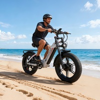 Vélo de montagne électrique tout-terrain 20x4.0 à pneus larges, fabriqué en usine, OEM Nathaniel, double moteur 2000W 48V 20Ah, CE ISO EN15194 DDP Pro AWD