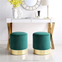 Tabouret avec repose-pieds en velours bleu marine, siège de canapé, style nordique, de haute qualité, moderne, idéal pour salon de maquillage