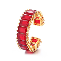 Or rouge mode 18K or diamant fin large laiton Moissanite bague étanche bijoux pour dames en gros