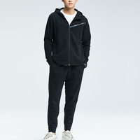 Faible quantité minimale de commande en Stock hiver homme surdimensionné fermeture éclair à capuche pantalon long survêtement ensembles course gymnastique entraînement sport Football Football uniforme