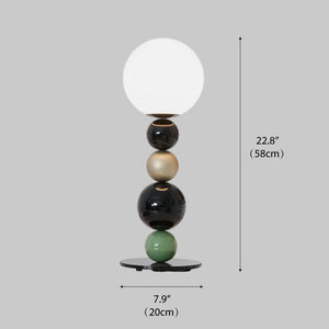 <span class=keywords><strong>Lampe</strong></span> de table nordique moderne créative pour chambre à coucher, hôtel, en métal et verre, LED, haute qualité, nouvelle, unique, stable, boules rondes empilables - Product Image 6